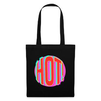 Neon Hot Retro Schriftzug - Stoffbeutel - Schwarz - Vorne