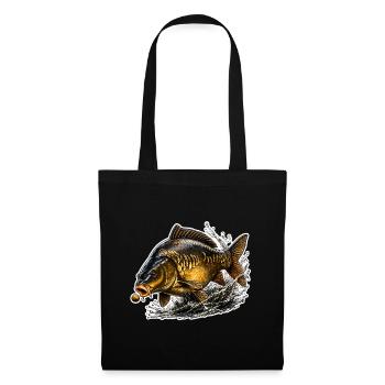 Spiegelkarpfenfisch-Design - Stoffbeutel - Schwarz - Vorne