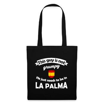 La Palma Humor: Nicht grumpy, Urlaubslaune - Stoffbeutel - Schwarz - Vorne