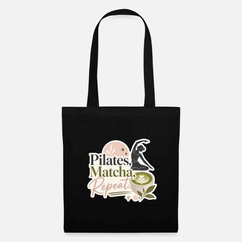 Pilates - Matcha - Repeat - Tote Bag - black