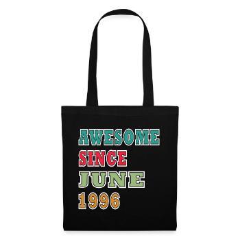 Bunte Retro Typo: Awesome Seit Juni 1996 - Stoffbeutel - Schwarz - Vorne
