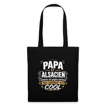 Papa et Alsacien comme papa normal mais plus cool - Sac en tissu - noir - Devant