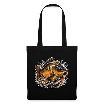 Mirror Carp Splash Fishing Design - Tote Bag - black - Front