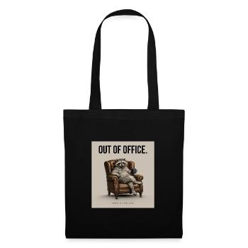 Out Of Office Funny Raccoon - Stoffbeutel - Schwarz - Vorne