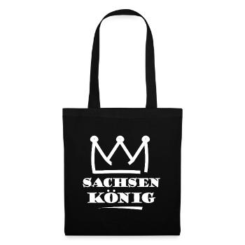 Sachsen König Krone Logo - Stoffbeutel - Schwarz - Vorne