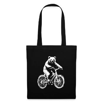 Lustig Fahrrad Bär  - Stoffbeutel - Schwarz - Vorne