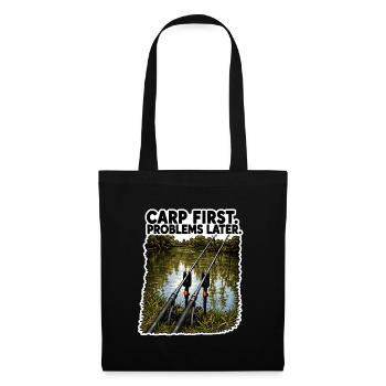 Premiers problèmes de la carpe Plus tard conception de la pêche - Sac en tissu - noir - Devant
