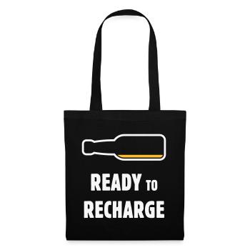 Ready To Recharge (Bier / Bierchen / NEG 2C) - Stoffbeutel - Schwarz - Vorne