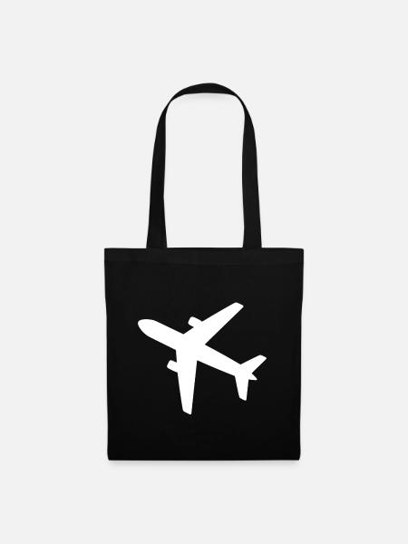 Flugzeug - Stoffbeutel - Schwarz