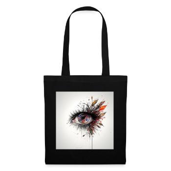 Colored eye art with leaves - Tote Bag - black - Front