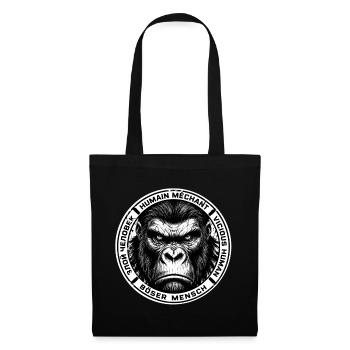 Gorille méchant badge noir - Sac en tissu - noir - Devant