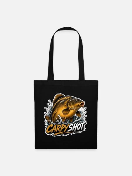 Carpyshot-Spiegel-Karpfenfischerei-Design - Stoffbeutel - Schwarz