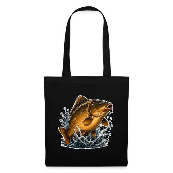 Mirror Carp Splash Fishing Design - Tote Bag - black - Front