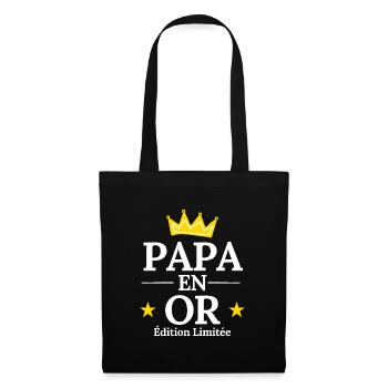 Papa en Or Édition Limitée - Sac en tissu - noir - Devant