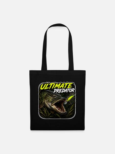 Ultimatives Predator-Hechtfang-Design - Stoffbeutel - Schwarz