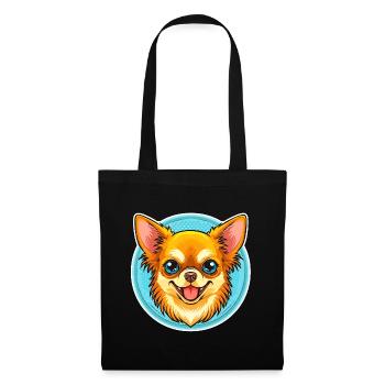 Chihuahua (bande dessinée portrait) - Sac en tissu - noir - Devant