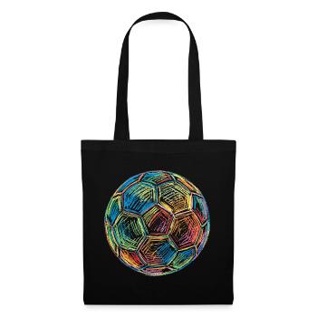 Ballon de football Football Football Dessin Graphique coloré - Sac en tissu - noir - Devant