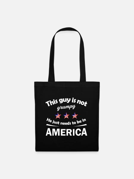Not Grumpy Guy in America - Stoffbeutel - Schwarz