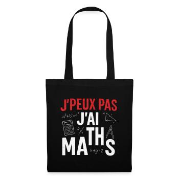 J'peux pas j'ai maths - Sac en tissu - noir - Devant