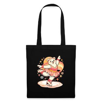 Retro Polar Bear Figure Skater Vintage - Tote Bag - black - Front