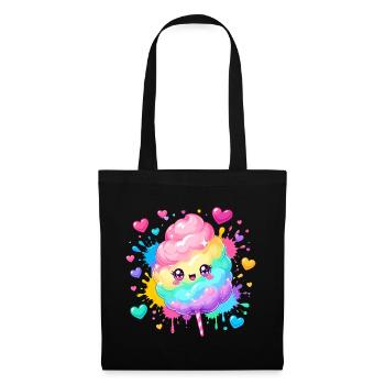 Rainbow Candy Cane Heart Happiness - Tote Bag - black - Front