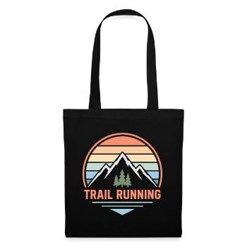 Trailrunning Pastel Mountain Sunset - Stoffbeutel - Schwarz - Vorne