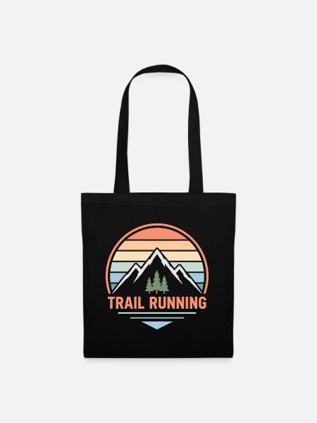 Trailrunning Pastel Mountain Sunset - Stoffbeutel - Schwarz