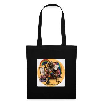 Funny LGBTQ Pride Raccoon Design - Stoffbeutel - Schwarz - Vorne