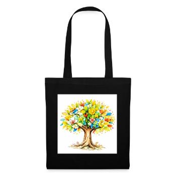 Colorful Tree with Blossom Foliage - Tote Bag - black - Front