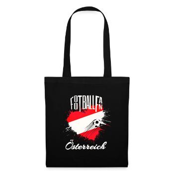 Fussball Fan Österreich - Stoffbeutel - Schwarz - Vorne