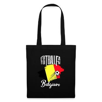 Fussball Fan Belgien - Stoffbeutel - Schwarz - Vorne