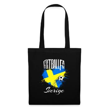 Fussball Fan Schweden - Stoffbeutel - Schwarz - Vorne