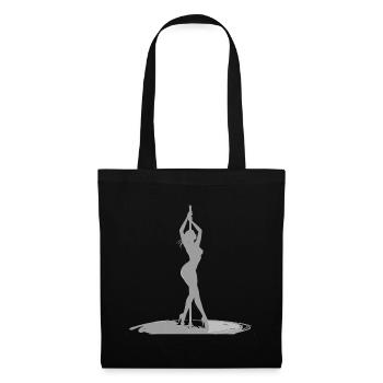 Pole Dance Silhouette Frau in High Heels Design - Stoffbeutel - Schwarz - Vorne