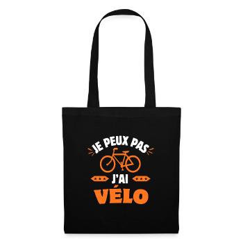 je peux pas j'ai vélo - Sac en tissu - noir - Devant