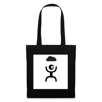 Silhouette nuage bras levés - Sac en tissu - noir - Devant