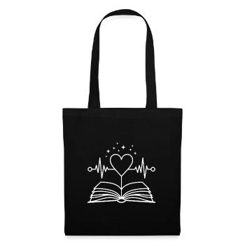 Heartbeat Book Reader – Book Heartbeat - Stoffbeutel - Schwarz - Vorne
