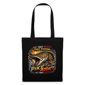 T-shirt Brochet Pêcheur Accro - Sac en tissu - noir - Devant