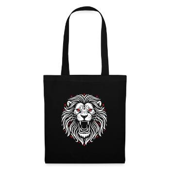 Roaring Lion Tribal Maskottchen Logo Sportspiel - Stoffbeutel - Schwarz - Vorne