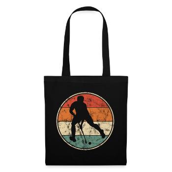 Vintage Hockey Feldhockey Hallenhockey Männer - Stoffbeutel - Schwarz - Vorne