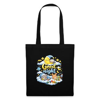 Modèle de T-shirt Sleepy Moon Good Night Kids - Sac en tissu - noir - Devant