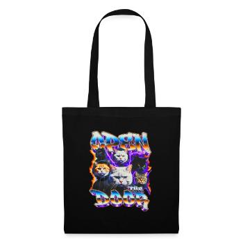 Open the Door — Neon Katzencrew - Stoffbeutel - Schwarz - Vorne