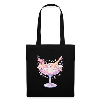 Vintage Flapper Girl in Martini Glass Pastel - Tote Bag - black - Front