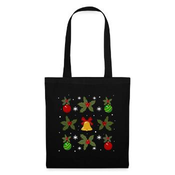 Winter motif of bells and baubles - Tote Bag - black - Front