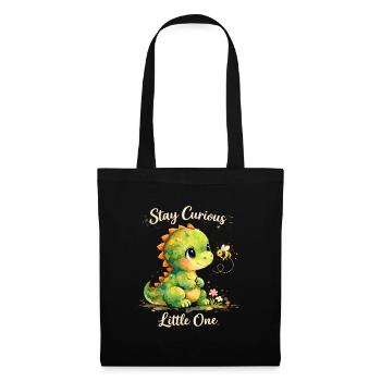 Aquarelle Dino : Reste curieux, petit - Sac en tissu - noir - Devant