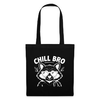 Chill Bro Waschbär Brille Daumen Hoch Grafik - Stoffbeutel - Schwarz - Vorne