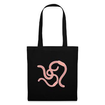 Vers de terre : Animaux de bande dessinée - Sac en tissu - noir - Devant