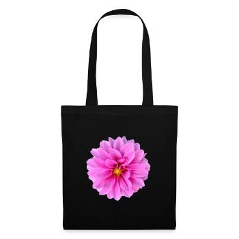 Vibrant_Pink_Dahlia_Flower_Wall_Art_Print - Sac en tissu - noir - Devant