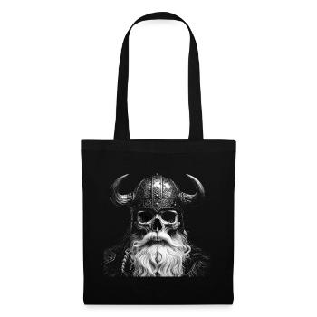 Skeletal Viking with Horned Helmet - Tote Bag - black - Front