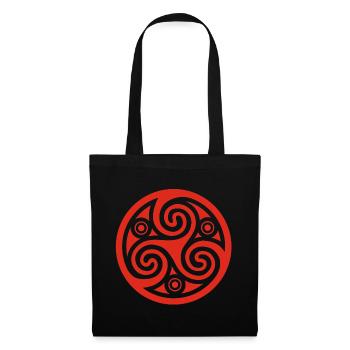Cercle et spirale celte (rouge) - Sac en tissu - noir - Devant