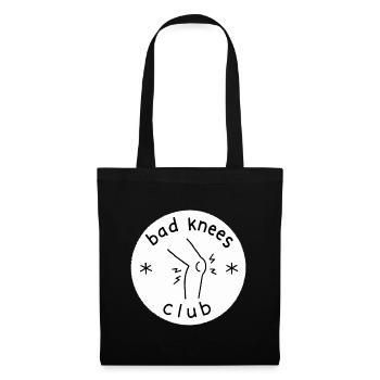 Badge minimaliste drôle du Bad Knees Club - Sac en tissu - noir - Devant